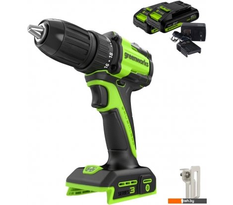  - Шуруповерты, гайковерты, электроотвертки Greenworks DD345 3708307CUC (с 2-мя АКБ) - DD345 3708307CUC (с 2-мя АКБ)