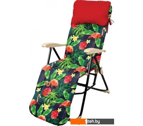  - Кемпинговая мебель Nika Haushalt с подножкой и матрасом складное HHK5 (фламинго) - Haushalt с подножкой и матрасом складное HHK5 (фламинго)