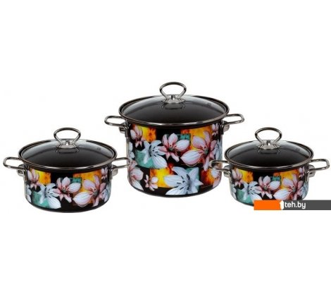  - Кастрюли КМЗ Адель 5 1 Элит (3шт, коричневый) - Адель 5 1 Элит (3шт, коричневый)