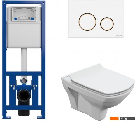  - Унитазы Cersanit Carina New Clean On с инстал. Link Pro (с кнопкой Twins 63535 белый/золото) - Carina New Clean On с инстал. Link Pro (с кнопкой Twins 63535 белый/золото)