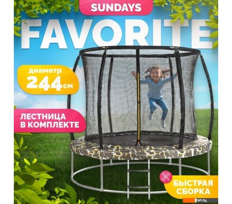  - Батуты Sundays Favorite Premium 8FT (квадраты, с сеткой, с лестницей) - Favorite Premium 8FT (квадраты, с сеткой, с лестницей)