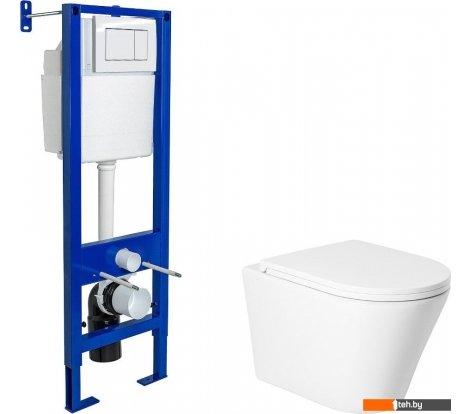  - Унитазы Saniteco KW-9005W + Berges АТОМ 410 040333 (с кнопкой) - KW-9005W + Berges АТОМ 410 040333 (с кнопкой)