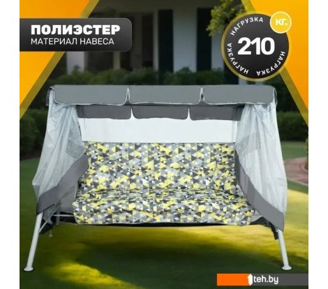  - Садовые качели Sundays Варна-8 с1668 (серый/желтый) - Варна-8 с1668 (серый/желтый)