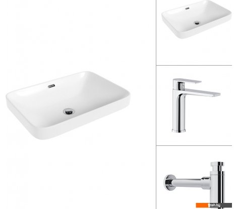  - Умывальники Lauter 21441B + Reef 21CK678C с сифоном 21635CH (хром) - 21441B + Reef 21CK678C с сифоном 21635CH (хром)