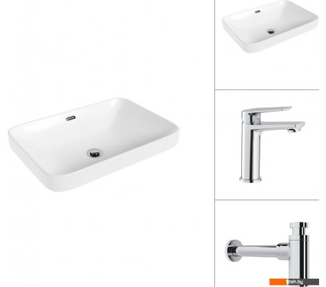  - Умывальники Lauter 21441B + Sky 21CK533C с сифоном 21635CH (хром) - 21441B + Sky 21CK533C с сифоном 21635CH (хром)