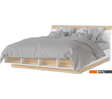  - Кровати Стендмебель Санса КР-03 180x200 (дуб сонома/белый) - Санса КР-03 180x200 (дуб сонома/белый)