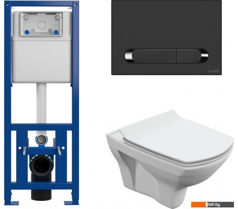  - Унитазы Cersanit Carina New Clean On с инстал. Link Pro (с кнопкой Estetica 64112 черный/хром) - Carina New Clean On с инстал. Link Pro (с кнопкой Estetica 64112 черный/хром)