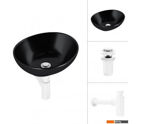  - Умывальники Lauter 21652-A + клапан 21190W + сифон 21635W (белый матовый) - 21652-A + клапан 21190W + сифон 21635W (белый матовый)