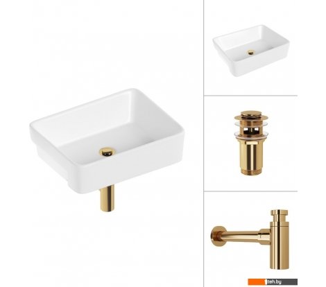  - Умывальники Lauter 21675 + клапан 21190G + сифон 21635G (золото) - 21675 + клапан 21190G + сифон 21635G (золото)