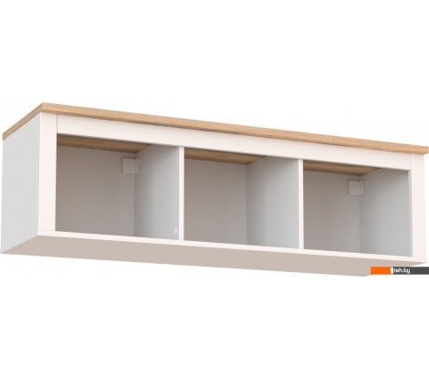  - Полки, стеллажи, системы хранения Mio Tesoro Сага навесная 3 секции (белый/ясень) - Сага навесная 3 секции (белый/ясень)