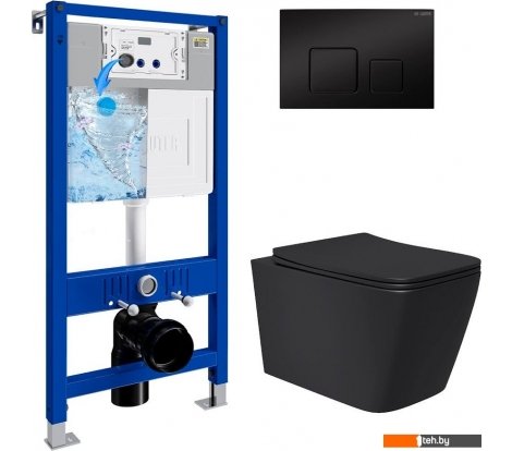  - Унитазы Lauter Magdeburg 21103EC + 21901002 (кнопка квадратная, черный) - Magdeburg 21103EC + 21901002 (кнопка квадратная, черный)