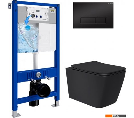  - Унитазы Lauter Magdeburg 21103EC + 21901002 (кнопка узкая, черный) - Magdeburg 21103EC + 21901002 (кнопка узкая, черный)