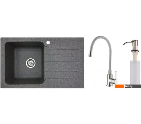  - Кухонные мойки БелЭворс Со смесителем и дозатором Styl L + L74004-9 + L405-1 (серый/сатин) - Со смесителем и дозатором Styl L + L74004-9 + L405-1 (серый/сатин)
