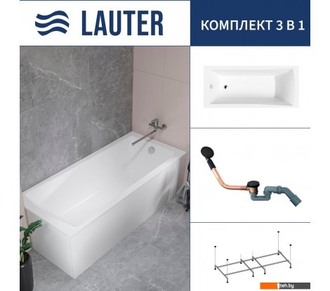  - Ванны Lauter Aurora 180x80 21010080 (с каркасом и сифоном 21Y11021 матовый черный) - Aurora 180x80 21010080 (с каркасом и сифоном 21Y11021 матовый черный)