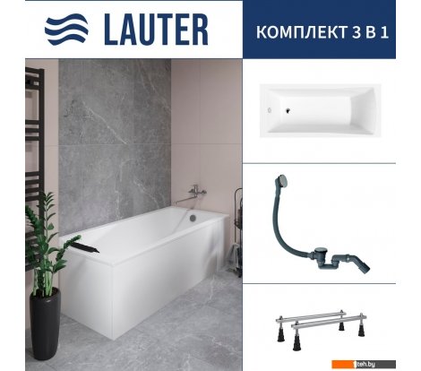  - Ванны Lauter Aurora 180x80 21010080 (с ножками и сифоном 21Y31000 хром) - Aurora 180x80 21010080 (с ножками и сифоном 21Y31000 хром)