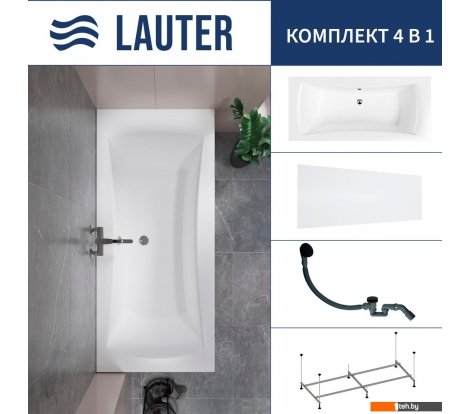  - Ванны Lauter Belgravia 170x75 21110170 (с каркасом, лицевым экраном и сифоном 21Y31001 матовый черный) - Belgravia 170x75 21110170 (с каркасом, лицевым экраном и сифоном 21Y31001 матовый черный)
