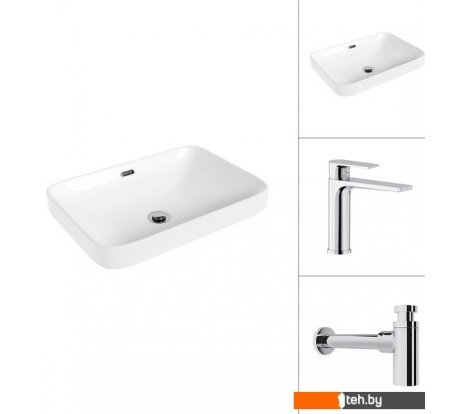  - Умывальники Lauter 21441A + Reef 21CK678C с сифоном 21635CH (хром) - 21441A + Reef 21CK678C с сифоном 21635CH (хром)