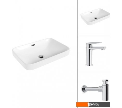  - Умывальники Lauter 21441A + Sky 21CK533C с сифоном 21635CH (хром) - 21441A + Sky 21CK533C с сифоном 21635CH (хром)