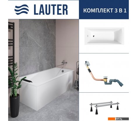  - Ванны Lauter Aurora 170x75 21010075 (с ножками и сифоном 21Y11010 хром) - Aurora 170x75 21010075 (с ножками и сифоном 21Y11010 хром)