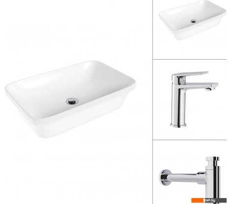  - Умывальники Lauter 21370 + Sky 21CK533C с сифоном 21635CH (хром) - 21370 + Sky 21CK533C с сифоном 21635CH (хром)