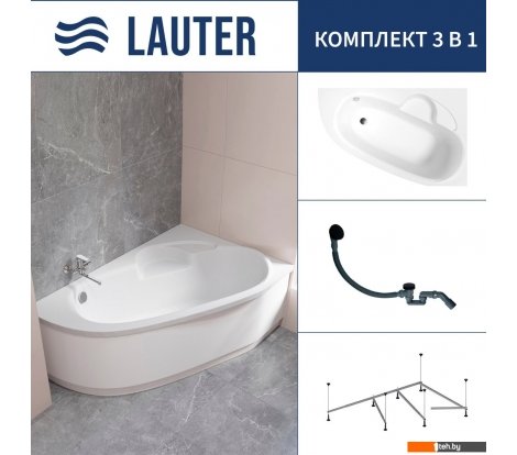  - Ванны Lauter Valencia 170x110 2102170R (с каркасом и сифоном 21Y31001 матовый черный) - Valencia 170x110 2102170R (с каркасом и сифоном 21Y31001 матовый черный)