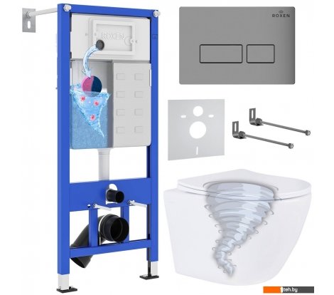  - Унитазы Roxen Antares Tornado в комплекте с инсталляцией StounFix Dual Fresh 6 в 1 968322 (кнопка: хром матовый) - Antares Tornado в комплекте с инсталляцией StounFix Dual Fresh 6 в 1 968322 (кнопка: хром матовый)
