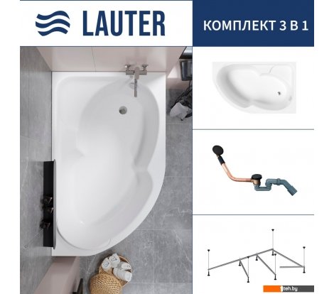  - Ванны Lauter Geneva 170x105 2103170R (с каркасом и сифоном 21Y11021 матовый черный) - Geneva 170x105 2103170R (с каркасом и сифоном 21Y11021 матовый черный)