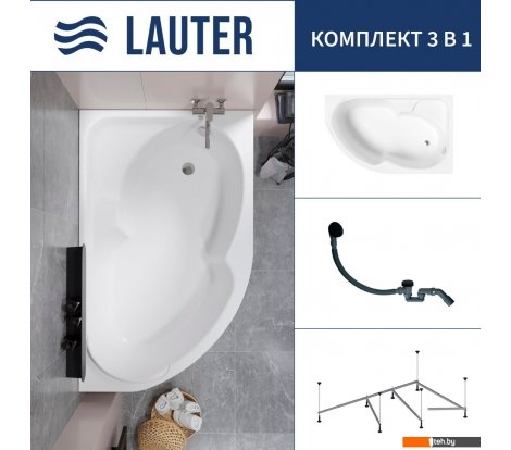  - Ванны Lauter Geneva 170x105 2103170R (с каркасом и сифоном 21Y31001 матовый черный) - Geneva 170x105 2103170R (с каркасом и сифоном 21Y31001 матовый черный)