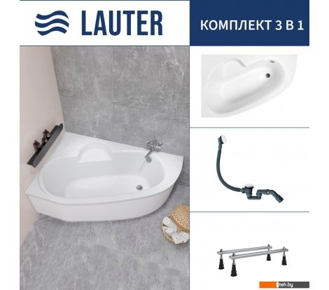  - Ванны Lauter Valencia 150x100 2102150L (с ножками и сифоном 21Y31002 белый) - Valencia 150x100 2102150L (с ножками и сифоном 21Y31002 белый)