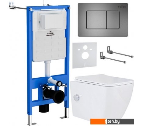  - Унитазы Roxen Antares One Rimless 6 в 1 StounFix Dual Fresh 624013 (оружейная сталь/металл) - Antares One Rimless 6 в 1 StounFix Dual Fresh 624013 (оружейная сталь/металл)