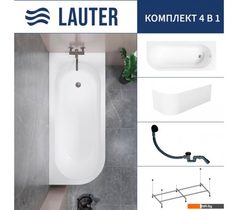  - Ванны Lauter Monaco 170x72.5 2113170R (с каркасом, лицевым экраном и сифоном 21Y31001 матовый черный) - Monaco 170x72.5 2113170R (с каркасом, лицевым экраном и сифоном 21Y31001 матовый черный)