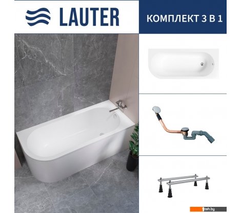  - Ванны Lauter Monaco 170x72.5 2113170R (с ножками и сифоном 21Y11020 хром) - Monaco 170x72.5 2113170R (с ножками и сифоном 21Y11020 хром)