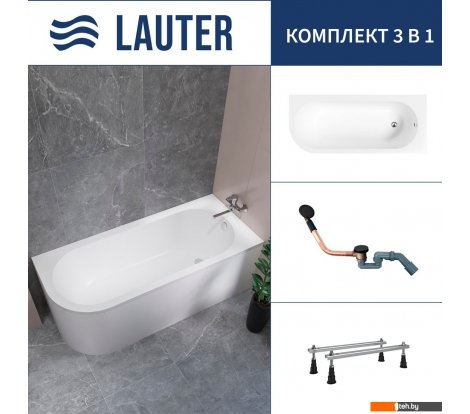  - Ванны Lauter Monaco 170x72.5 2113170R (с ножками и сифоном 21Y11021 матовый черный) - Monaco 170x72.5 2113170R (с ножками и сифоном 21Y11021 матовый черный)