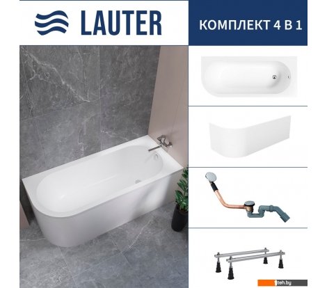  - Ванны Lauter Monaco 170x72.5 2113170R (с ножками, лицевым экраном и сифоном 21Y11020 хром) - Monaco 170x72.5 2113170R (с ножками, лицевым экраном и сифоном 21Y11020 хром)