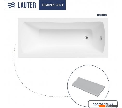  - Ванны Lauter Bianca 140 21207140 (с серым подголовником) - Bianca 140 21207140 (с серым подголовником)