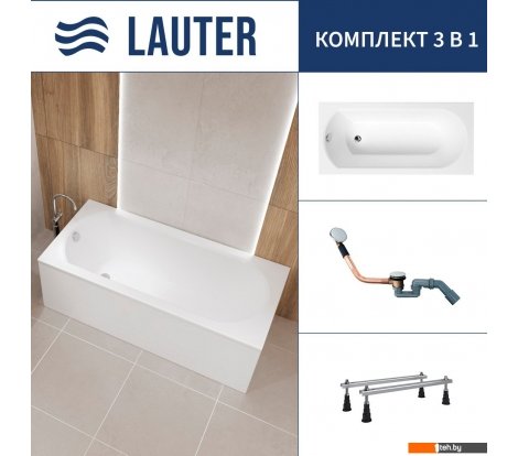  - Ванны Lauter Haven 160 /21202006 (с ножками и сифоном 21Y11030 хром) - Haven 160 /21202006 (с ножками и сифоном 21Y11030 хром)