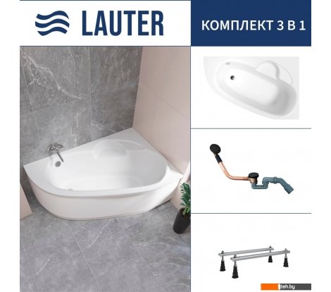  - Ванны Lauter Valencia 150x100 2102150R (с ножками и сифоном 21Y11021 матовый черный) - Valencia 150x100 2102150R (с ножками и сифоном 21Y11021 матовый черный)