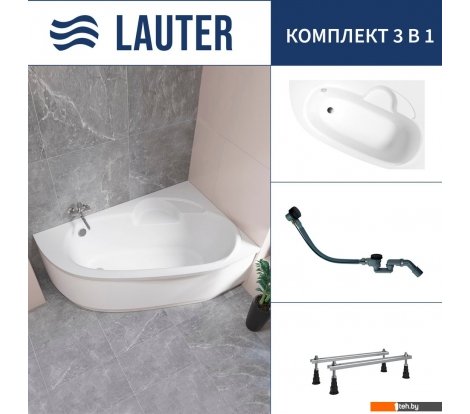  - Ванны Lauter Valencia 150x100 2102150R (с ножками и сифоном 21Y32001 матовый черный) - Valencia 150x100 2102150R (с ножками и сифоном 21Y32001 матовый черный)