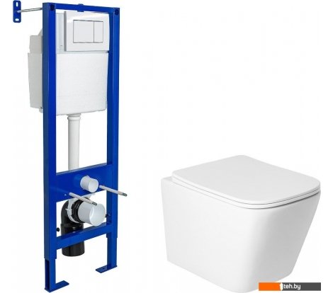  - Унитазы Saniteco KW-9004WS + Berges АТОМ 410 040333 (с кнопкой) - KW-9004WS + Berges АТОМ 410 040333 (с кнопкой)