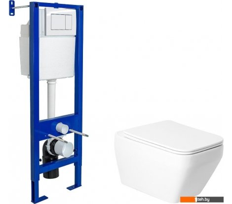  - Унитазы Saniteco KW-9010W + Berges АТОМ 410 040333 (с кнопкой) - KW-9010W + Berges АТОМ 410 040333 (с кнопкой)