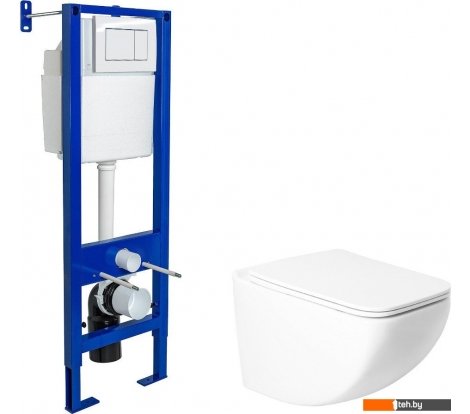  - Унитазы Saniteco KW-99048 + Berges АТОМ 410 040333 (с кнопкой) - KW-99048 + Berges АТОМ 410 040333 (с кнопкой)