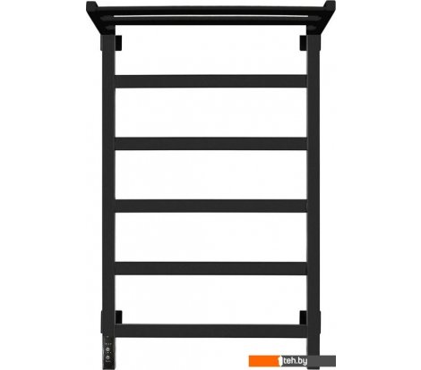  - Полотенцесушители Granula Квадро 50x80 с полкой (терморегулятор с таймером слева, черный матовый) - Квадро 50x80 с полкой (терморегулятор с таймером слева, черный матовый)
