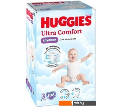  - Детские подгузники Huggies Ultra Comfort Boy Box 3 (108 шт) - Ultra Comfort Boy Box 3 (108 шт)