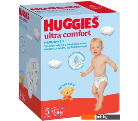  - Детские подгузники Huggies Ultra Comfort Boy Box 5 (84 шт) - Ultra Comfort Boy Box 5 (84 шт)