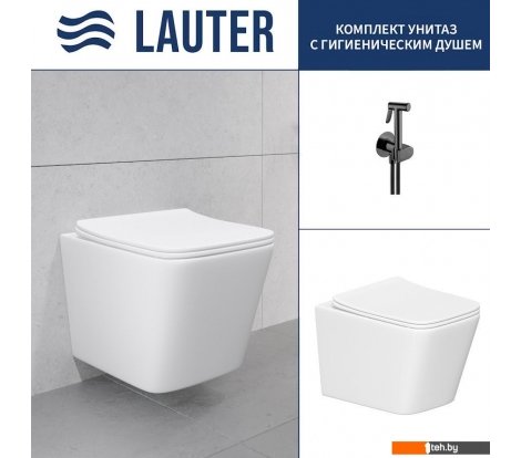  - Унитазы Lauter Square с жестким сиденьем Soft Close 214903 + Breez 21GN7072BM (скрытое крепление) - Square с жестким сиденьем Soft Close 214903 + Breez 21GN7072BM (скрытое крепление)