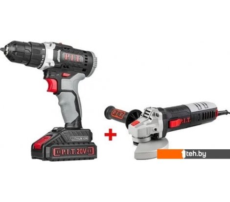  - Наборы электроинструментов P.I.T. PSR18-D5 + PWS125-C6 (шуруповерт, болгарка, 2 АКБ, кейс) - PSR18-D5 + PWS125-C6 (шуруповерт, болгарка, 2 АКБ, кейс)