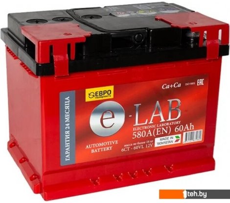  - Автомобильные аккумуляторы E-Lab 6СТ-60 R+ (60 А·ч) - 6СТ-60 R+ (60 А·ч)