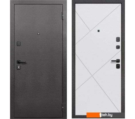  - Металлические двери Guard 96x205x7 правая (серебристый/белый матовый) - 96x205x7 правая (серебристый/белый матовый)