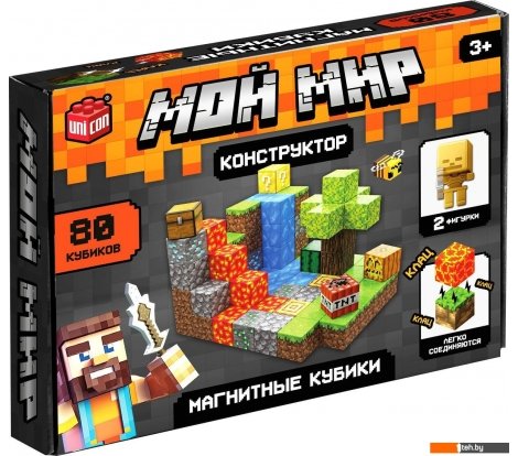 - Конструкторы Unicon Магнитные кубики. Мой мир T051 10576107 (80эл) - Магнитные кубики. Мой мир T051 10576107 (80эл)