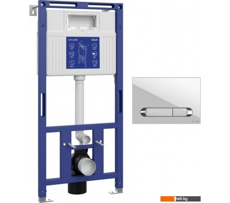  - Инсталляции для унитазов, раковин, биде и писсуаров Cersanit Aqua Prime М 50 68179 с кнопкой Estetica 64111 (кнопка белый/хром глянец) - Aqua Prime М 50 68179 с кнопкой Estetica 64111 (кнопка белый/хром глянец)